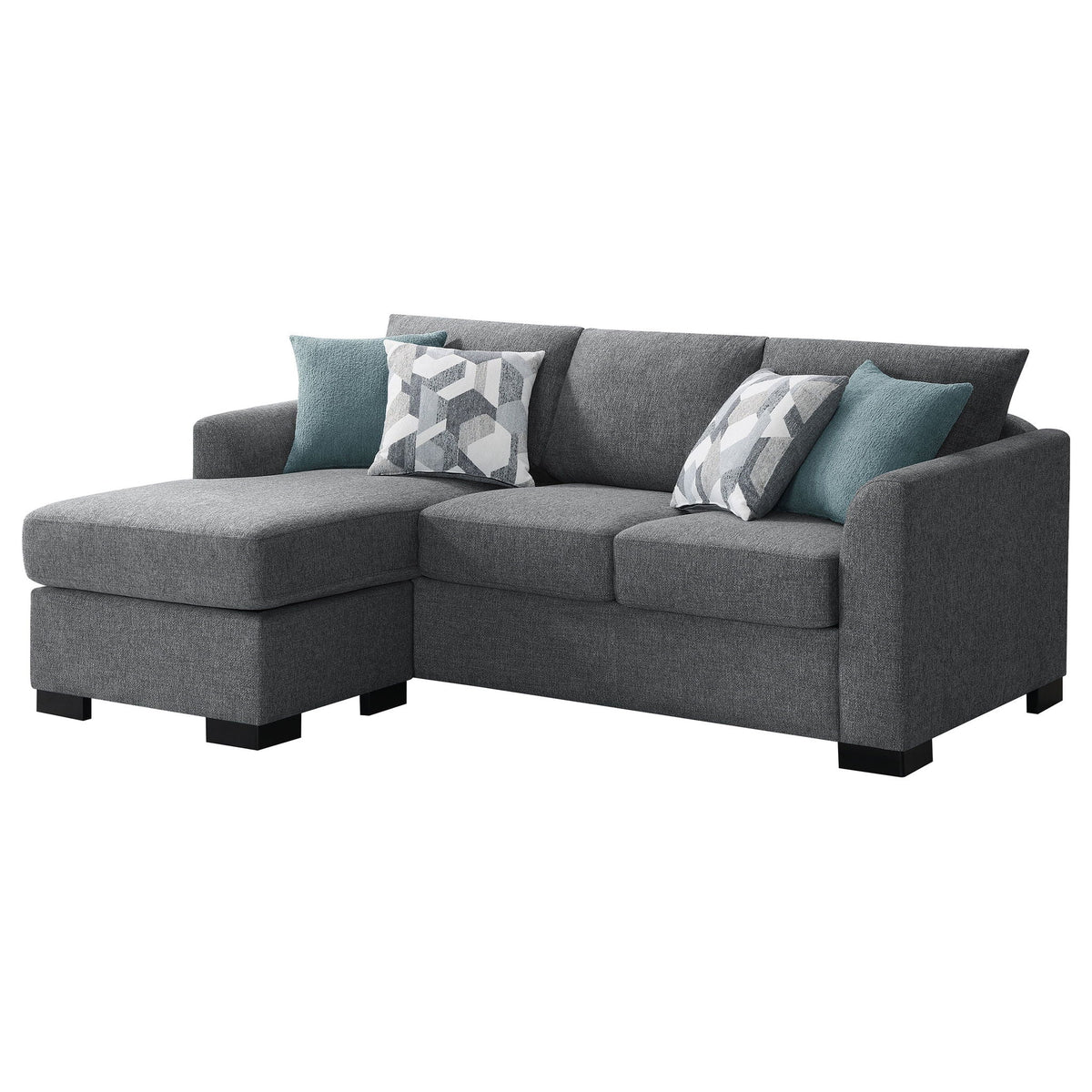 Storey Upholstered Sleeper Sectional Chaise Sofa Grey by Unique Piece Furniture