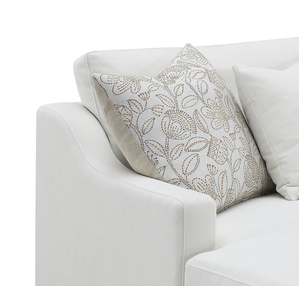 Valiant - Chenille Sectional Sofa With 4 Pillows - Ivory by Unique Piece Furniture