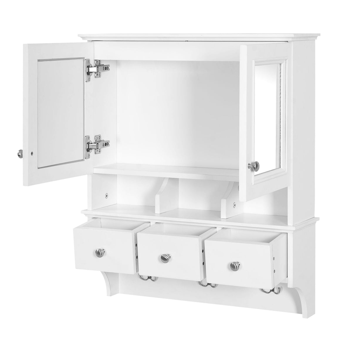 Modern Bathroom Mirror Cabinet With Drawers, Organizer Hooks, And High-Definition Mirrors by Unique Piece Furniture