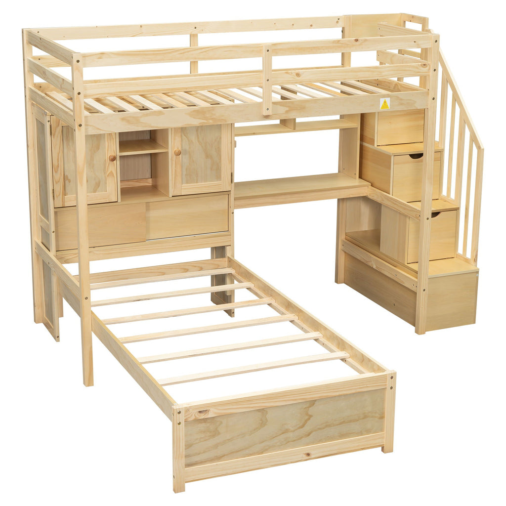 Loft Bed With Built In Desk And Staircase by Unique Piece Furniture
