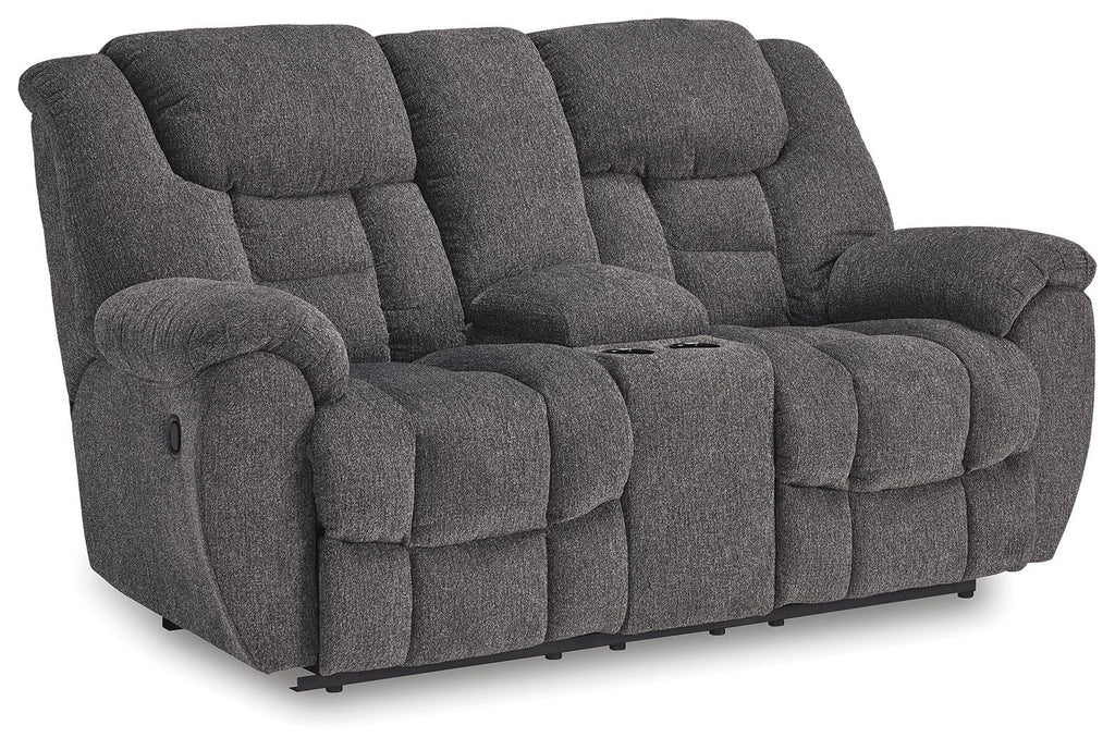 Foreside - Dbl Reclining Loveseat with Console - Charcoal by Unique Piece Furniture
