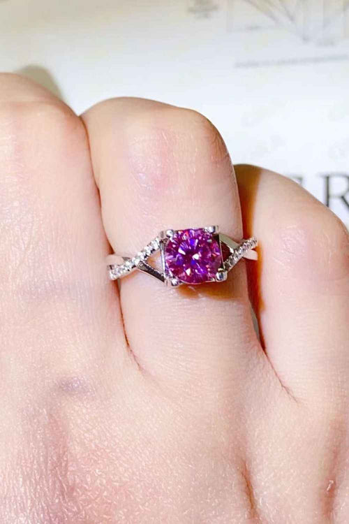1 Carat Moissanite Crisscross 925 Sterling Silver Ring by Wild and Free Boutique