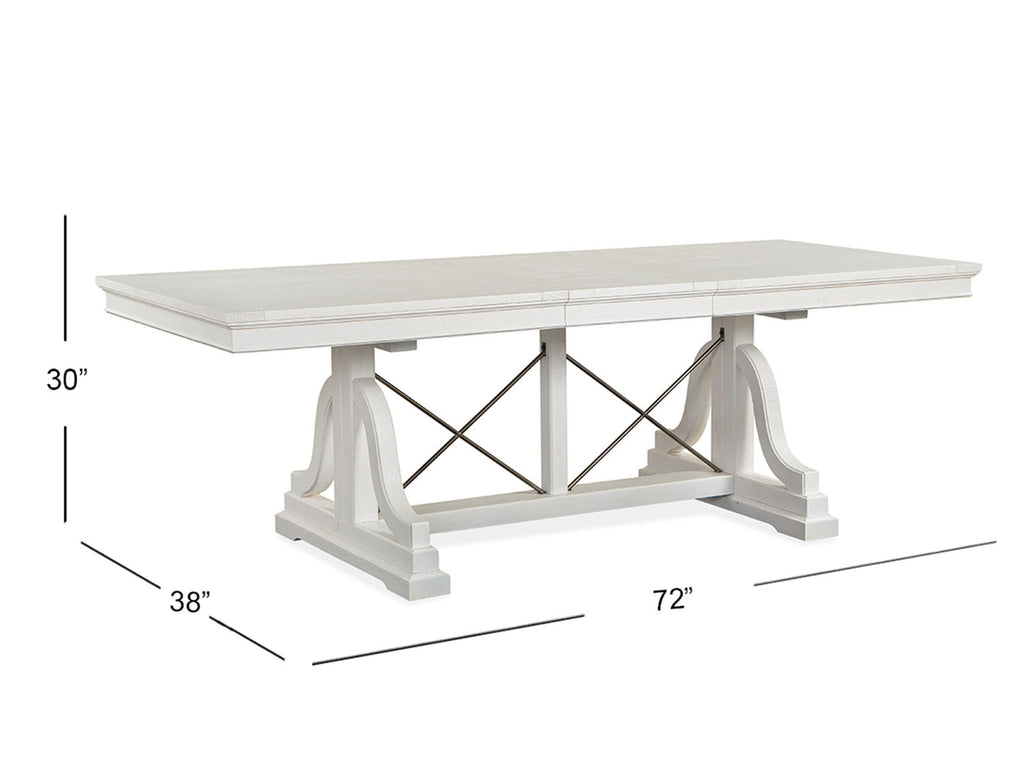 Heron Cove - Trestle Dining Table - Chalk White by Unique Piece Furniture