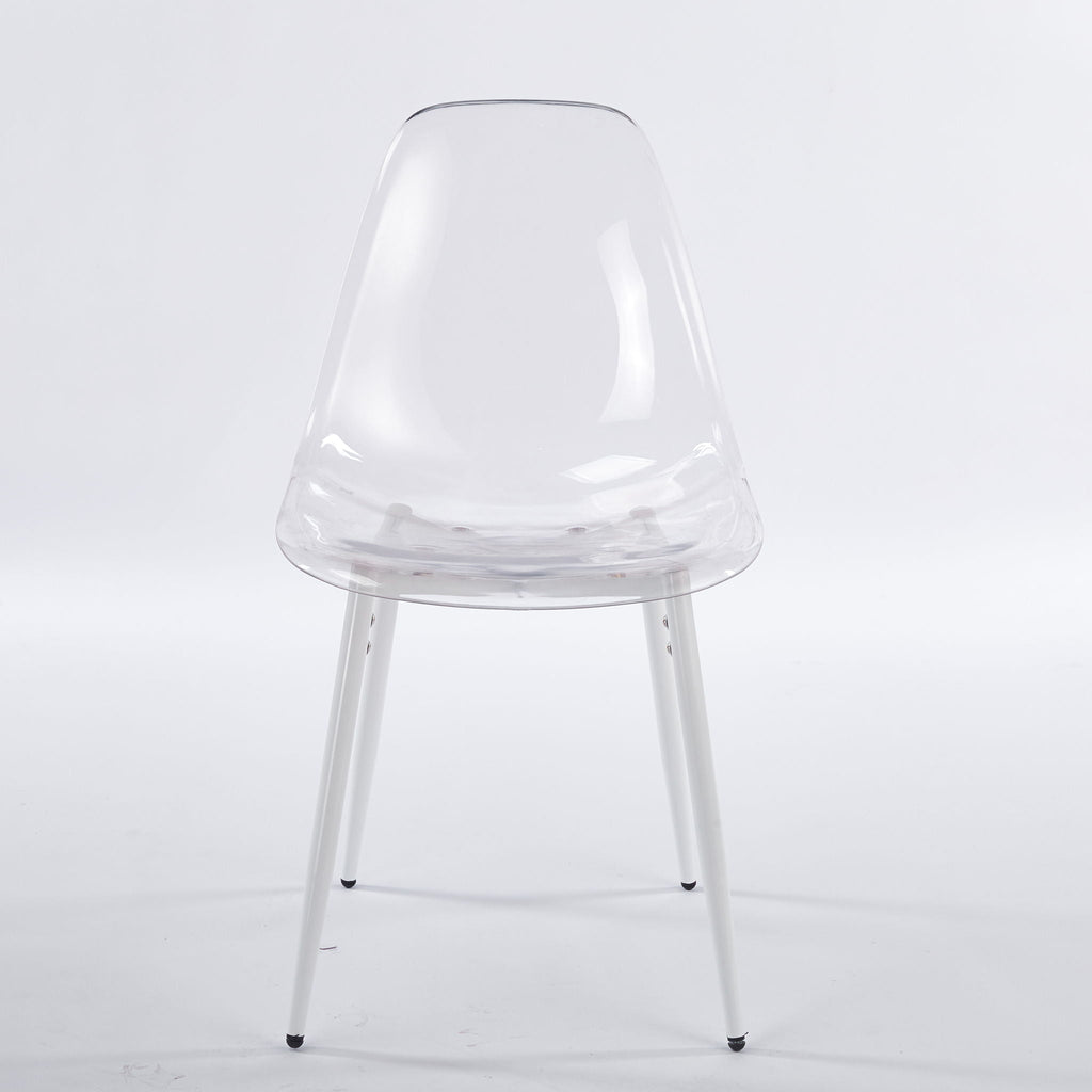 Transparent Dining Chair (Set of 4) - Matte White by Unique Piece Furniture