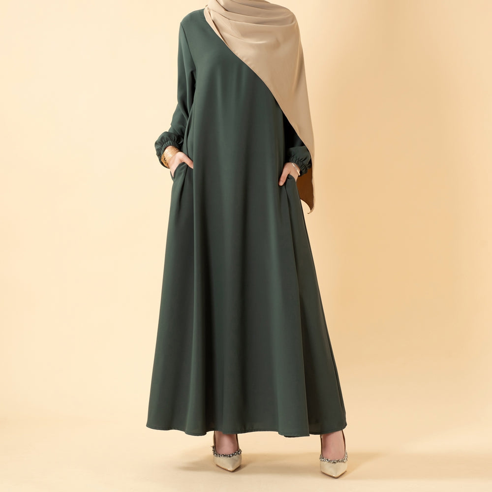 Essential Premium Versatile Pockets Umbrella Cut Abaya (MA113) by Mariam's Collection