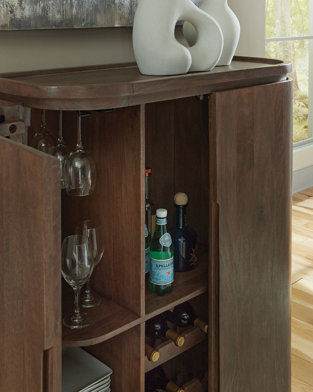 Landermont - Bar Cabinet - Medium Brown by Unique Piece Furniture