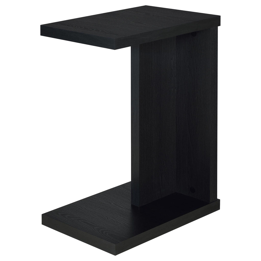 Clower Engineered Wood C-Shaped Sofa Side Table Black by Unique Piece Furniture