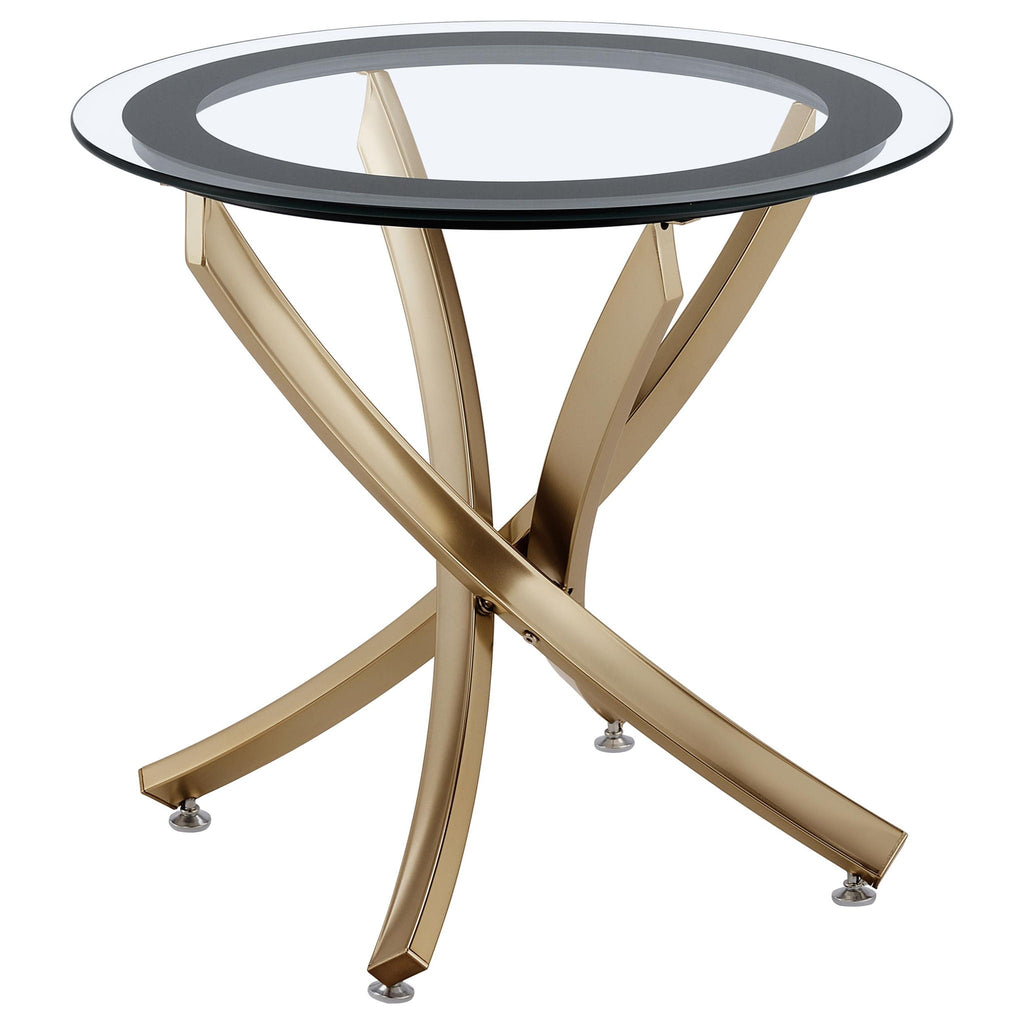 Brooke 3-piece Round Coffee and End Table Set Rose Brass by Unique Piece Furniture
