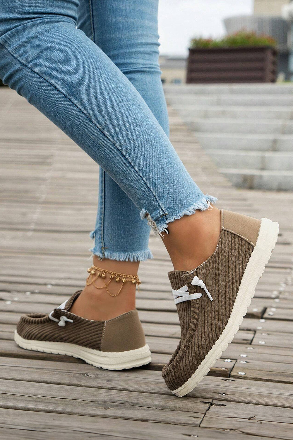 White Lace Up Casual Shoes by Wild and Free Boutique