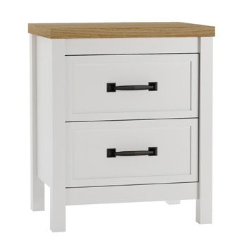 Kerisden - Two Drawer Night Stand - White / Brown by Unique Piece Furniture