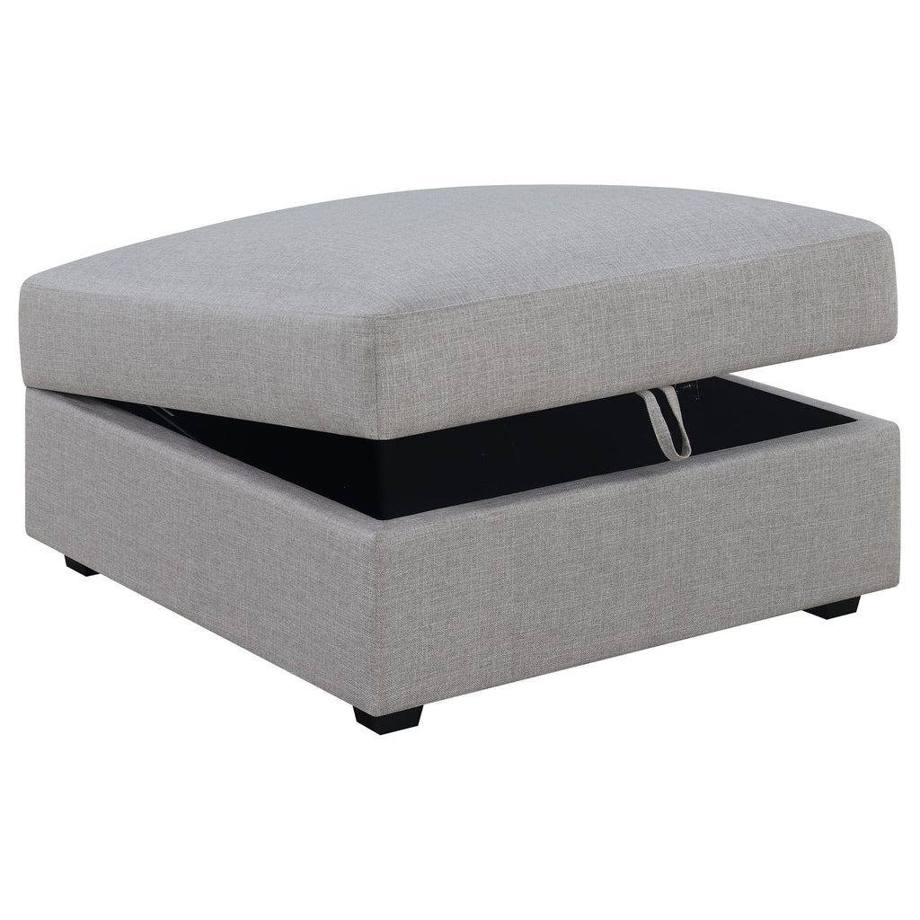 Cambria Square Upholstered Storage Ottoman Grey by Unique Piece Furniture