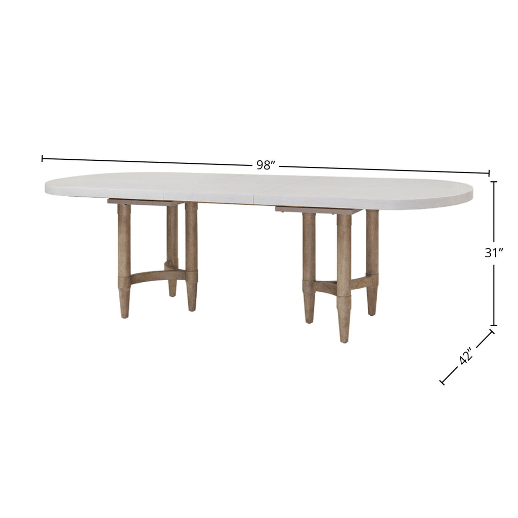 Triad - Double Pedestal Dining Table With Leaf - Sand by Unique Piece Furniture