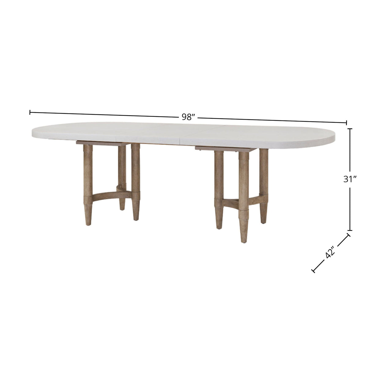 Triad - Double Pedestal Dining Table With Leaf - Sand by Unique Piece Furniture