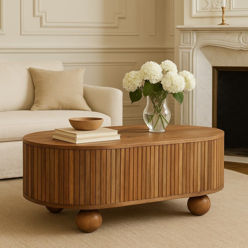 Soba - Ball Lid Up Coffee Table - Oak by Unique Piece Furniture