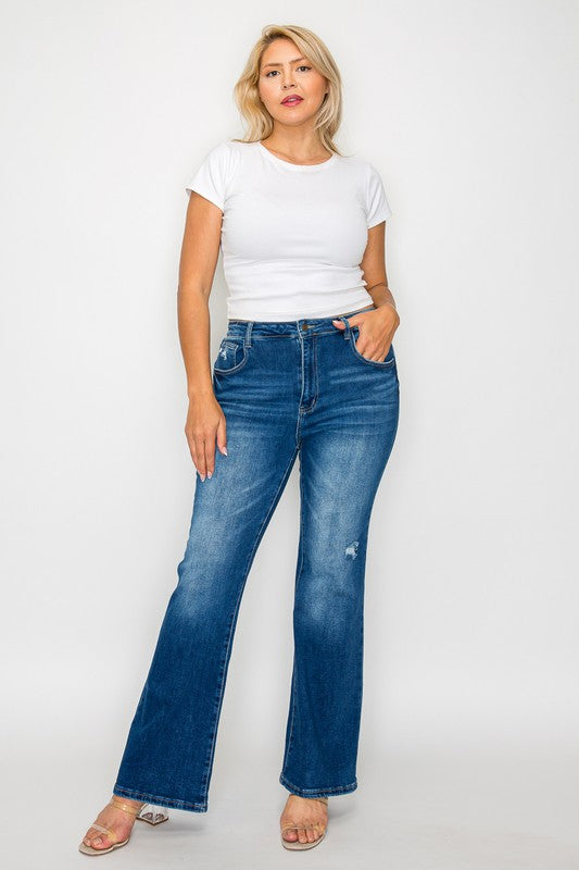 bytos Full Size High Rise Bootcut Jeans with Pockets by Wild and Free Boutique