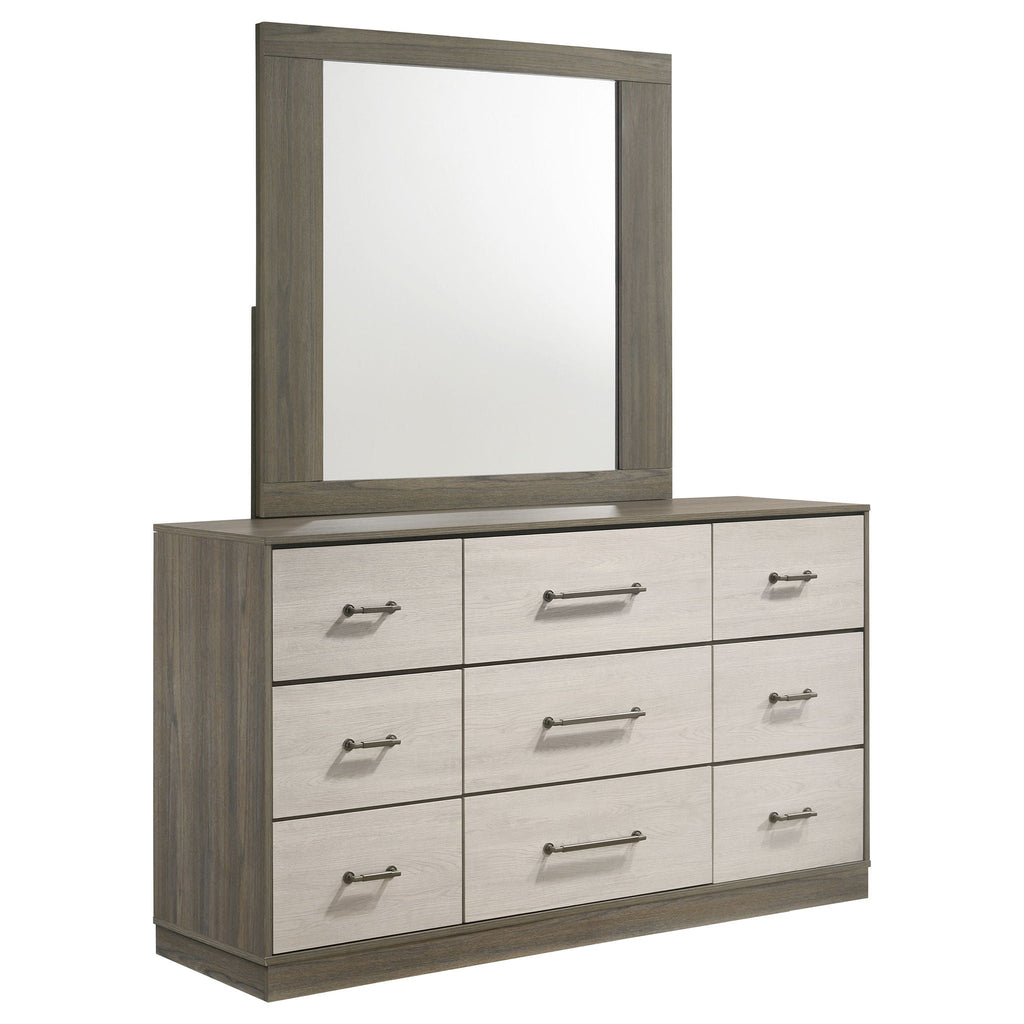 Fenwick 9-drawer Dresser with Mirror Grey Oak by Unique Piece Furniture