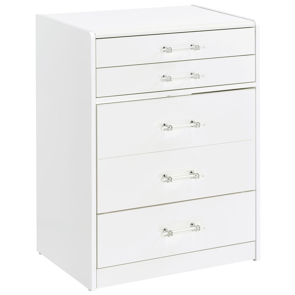 Danbury 3-drawer Makeup Vanity & Stool Set White High Gloss by Unique Piece Furniture