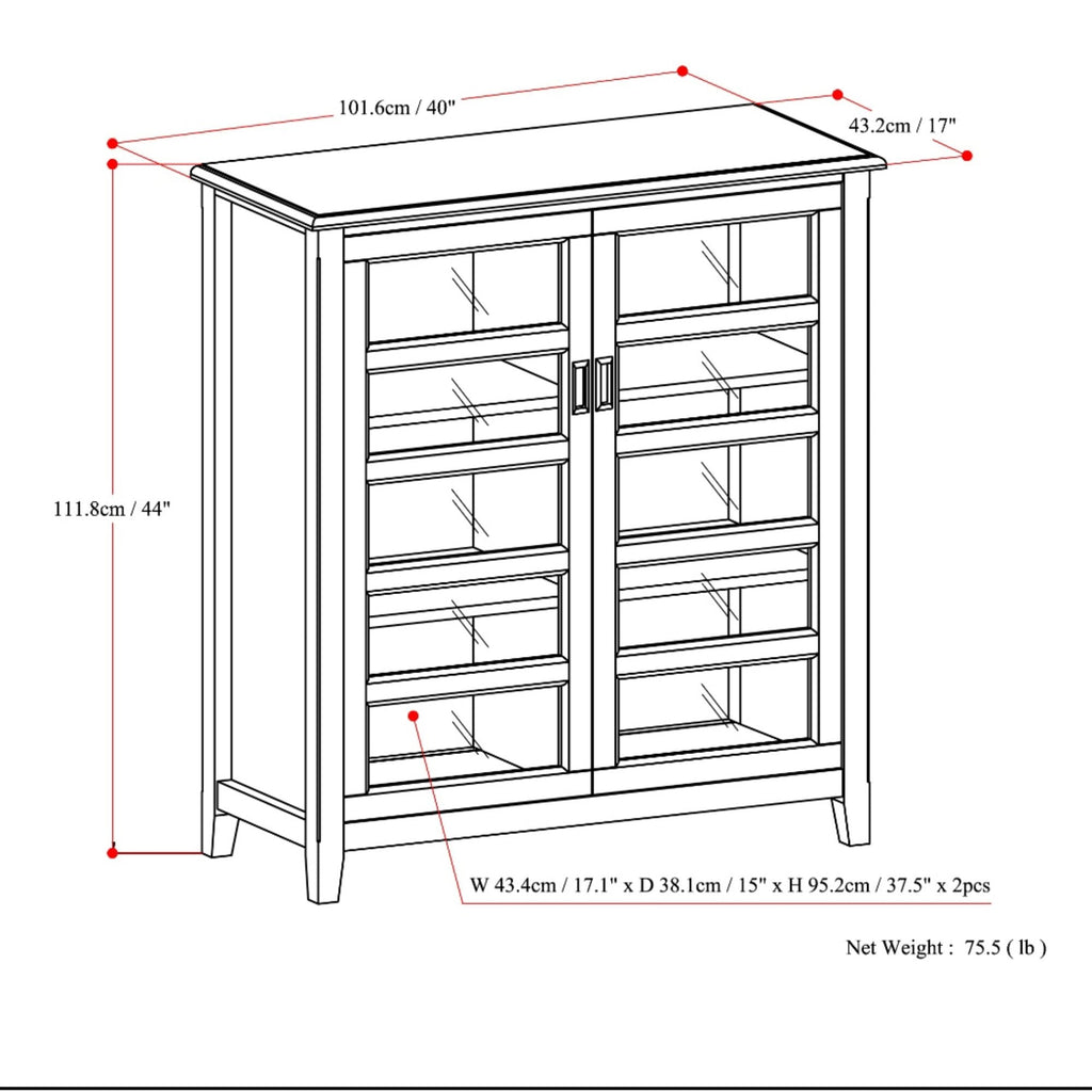Burlington - Medium Storage Cabinet - Mahogany Brown by Unique Piece Furniture