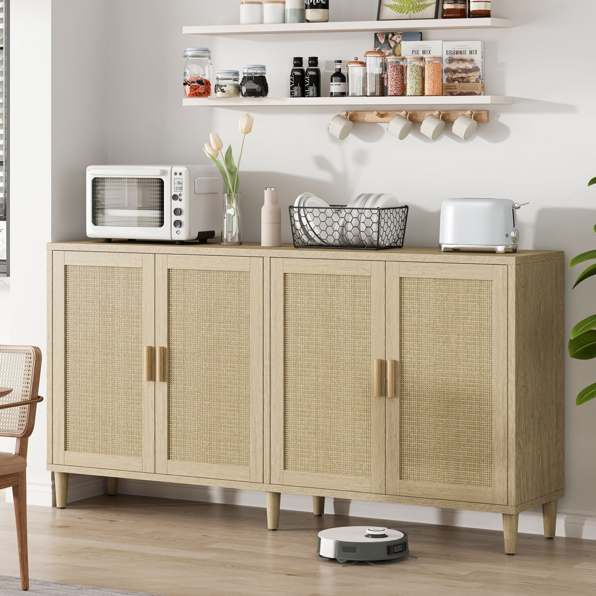 Buffet Cabinet With Adjustable Shelves For Kitchen by Unique Piece Furniture
