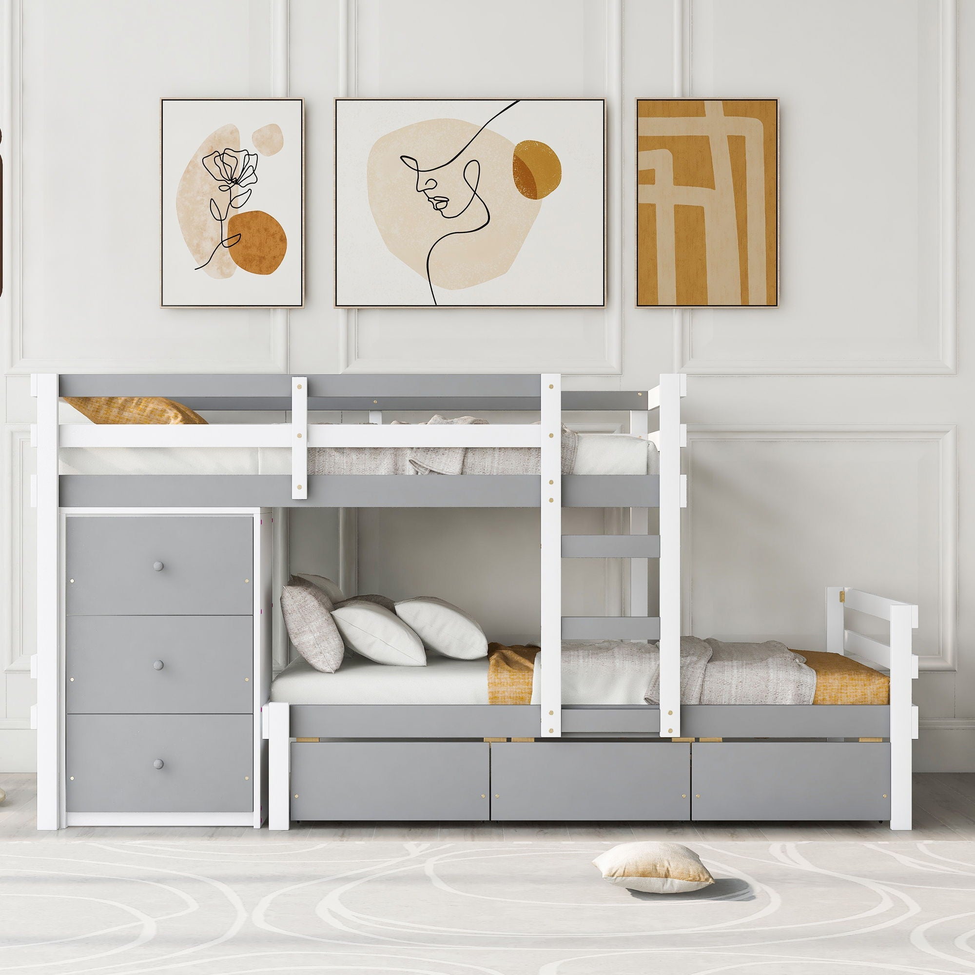 Loft Bunk Bed With Drawers And Ladder by Unique Piece Furniture