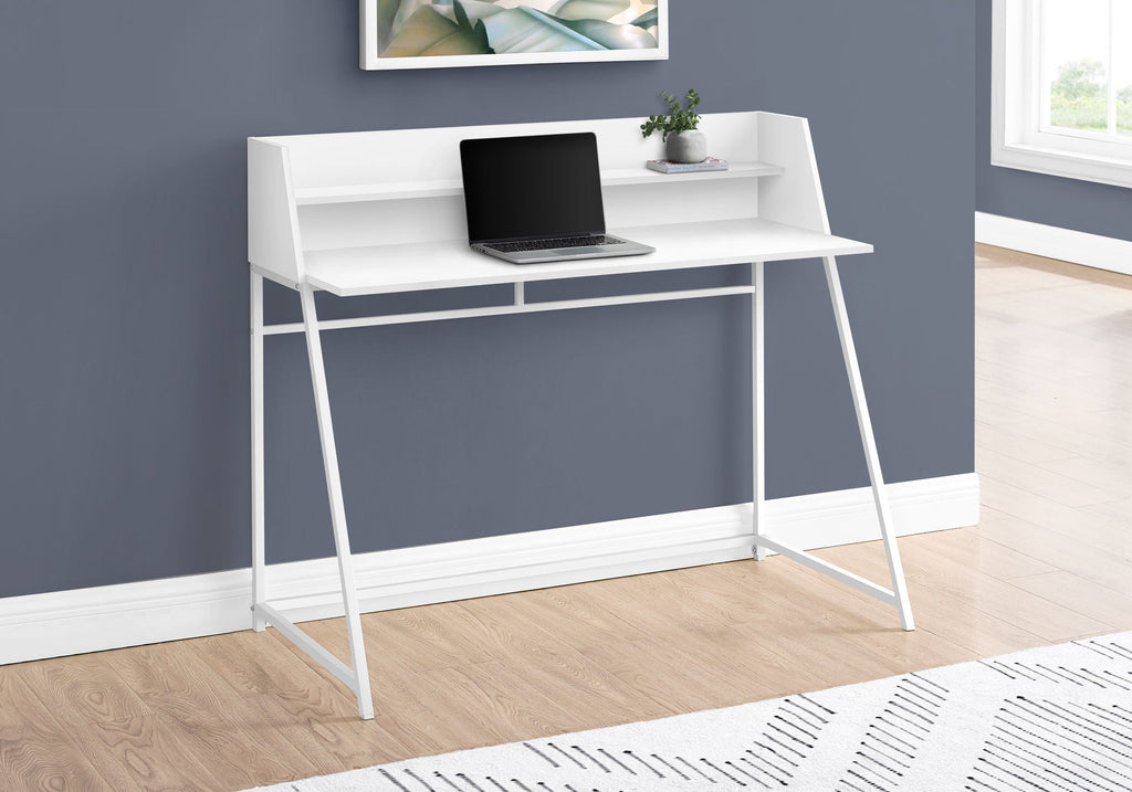Computer Desk For Home Office, Laptop, Storage Shelves, Marble Look Contemporary & Modern by Unique Piece Furniture