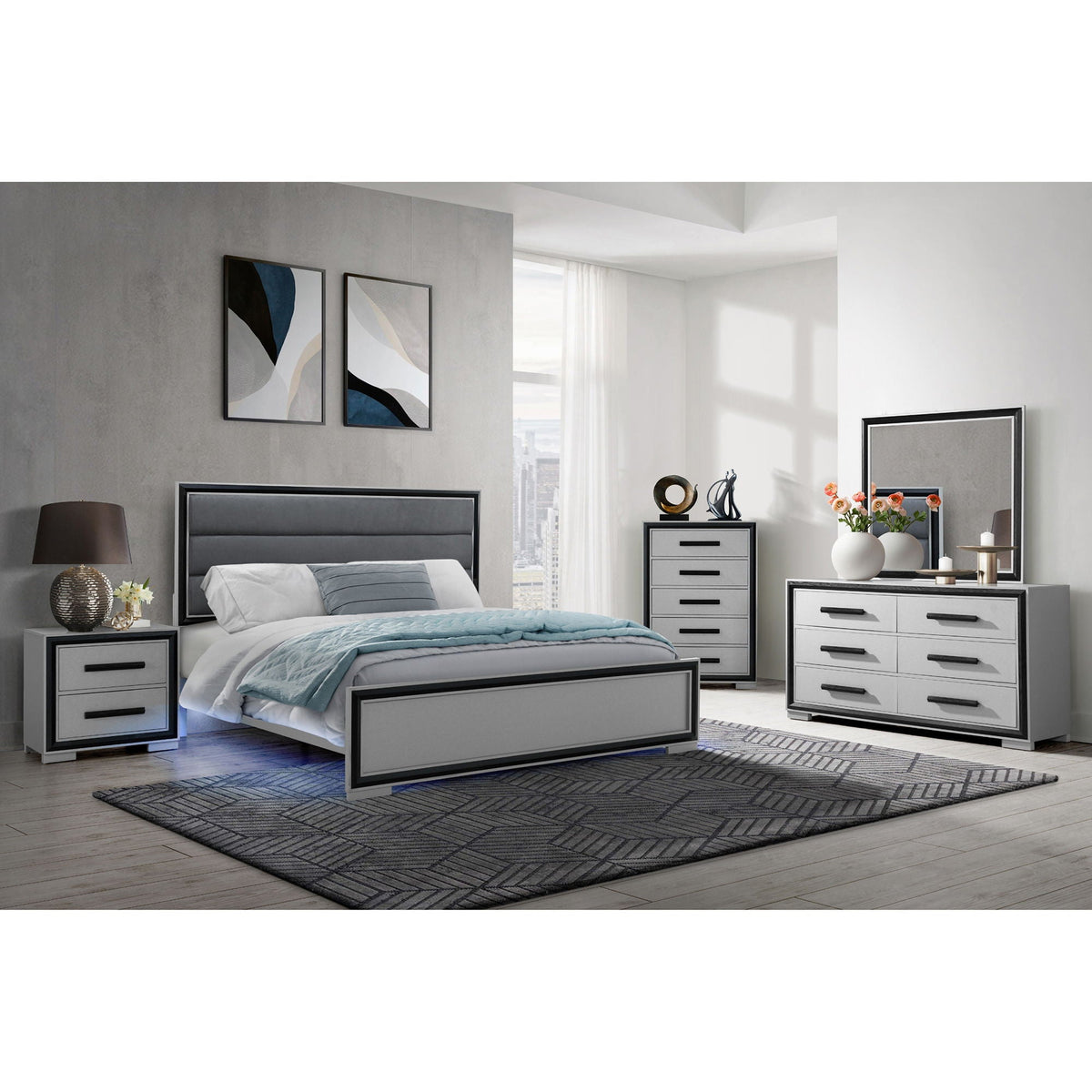 Adelaide - 5 Pieces With LED Set by Unique Piece Furniture
