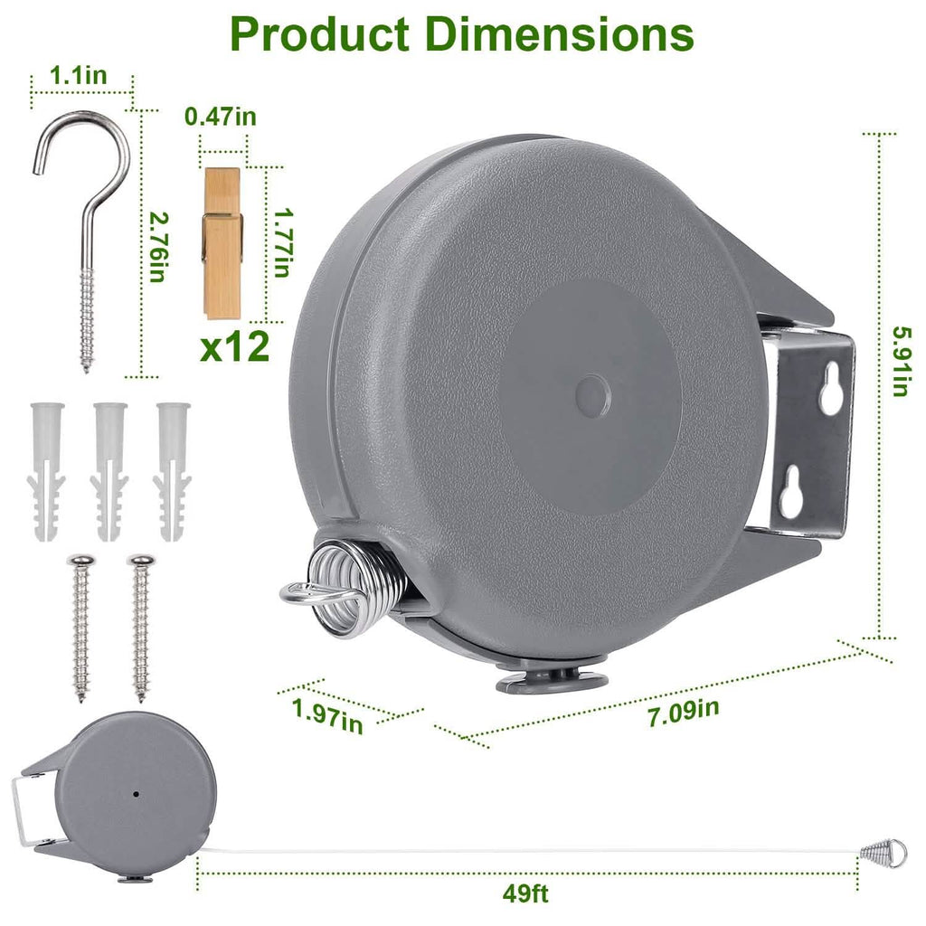 49 Ft. Retractable Clothesline Rope by DailySale