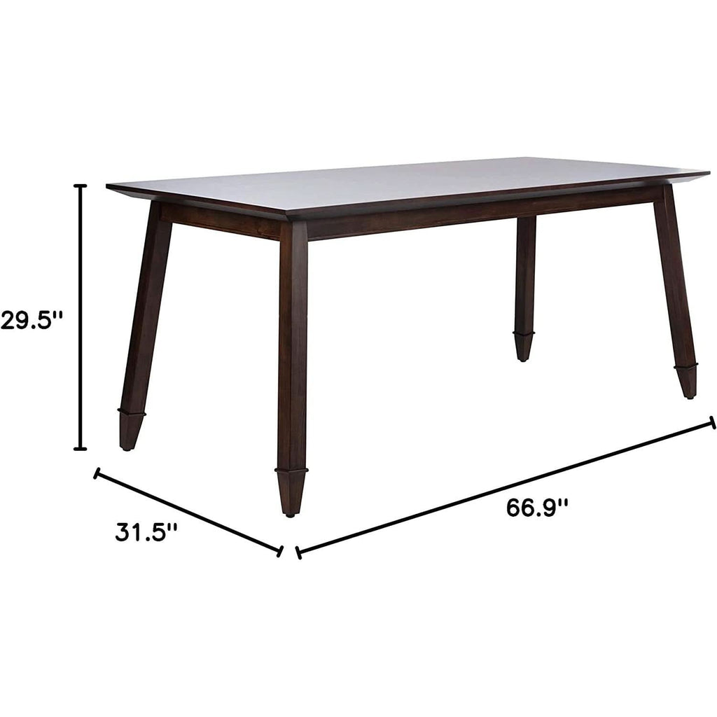 Brayson Walnut Rectangular Dining Table 67 Inch Wide by ShipItFurniture