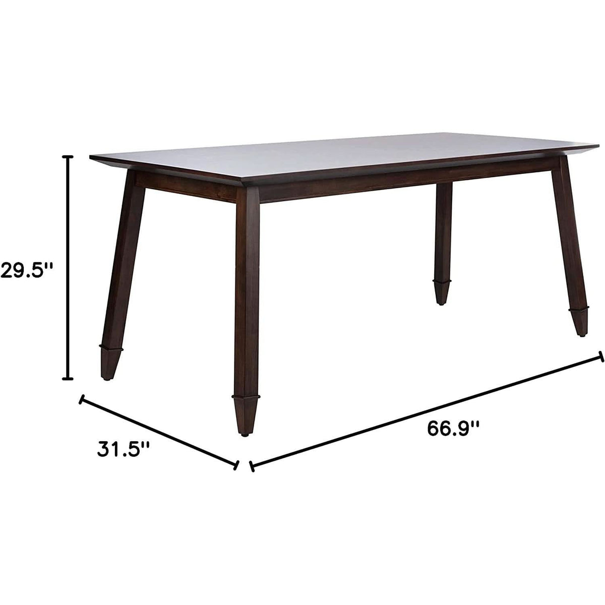 Brayson Walnut Rectangular Dining Table 67 Inch Wide by ShipItFurniture
