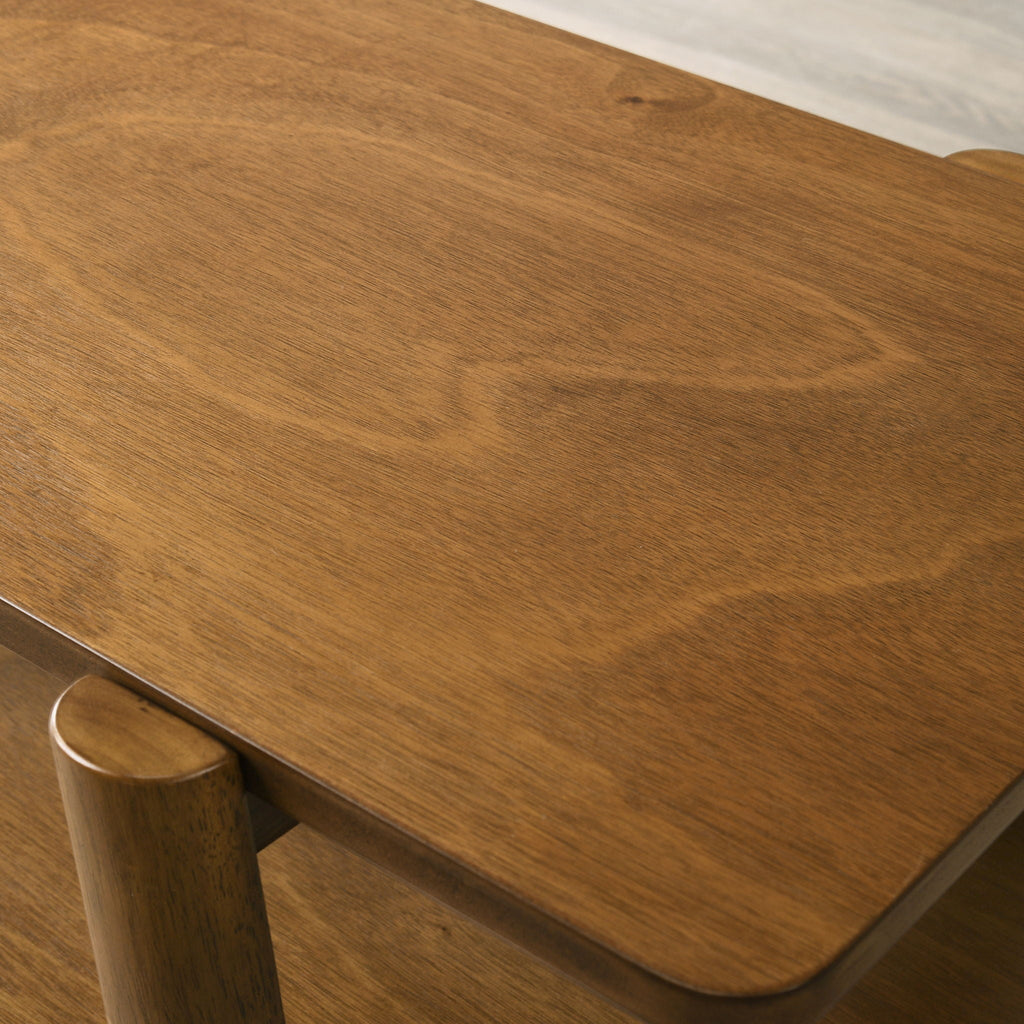 Metz - Mid-Century Modern Wood Shelf 3 Piece Coffee Table Set - Walnut by Unique Piece Furniture