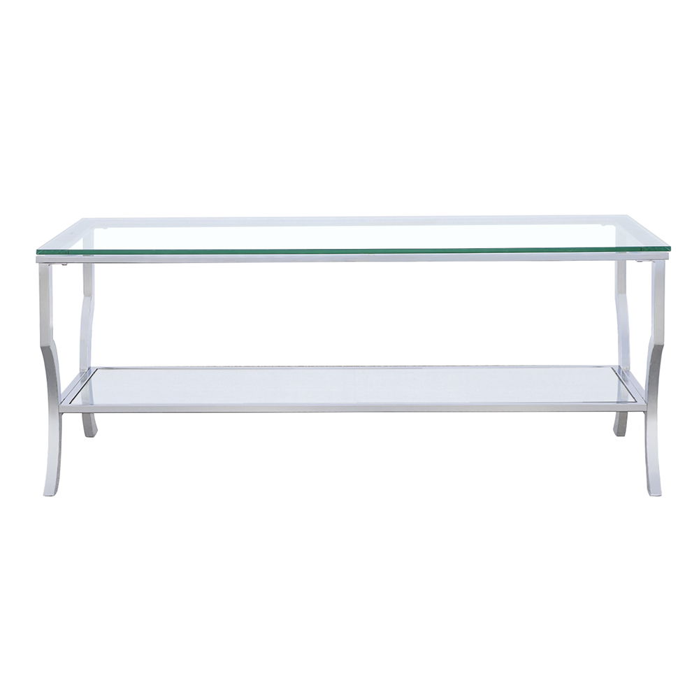 Saide Rectangular Glass Top Coffee Table Chrome by Unique Piece Furniture