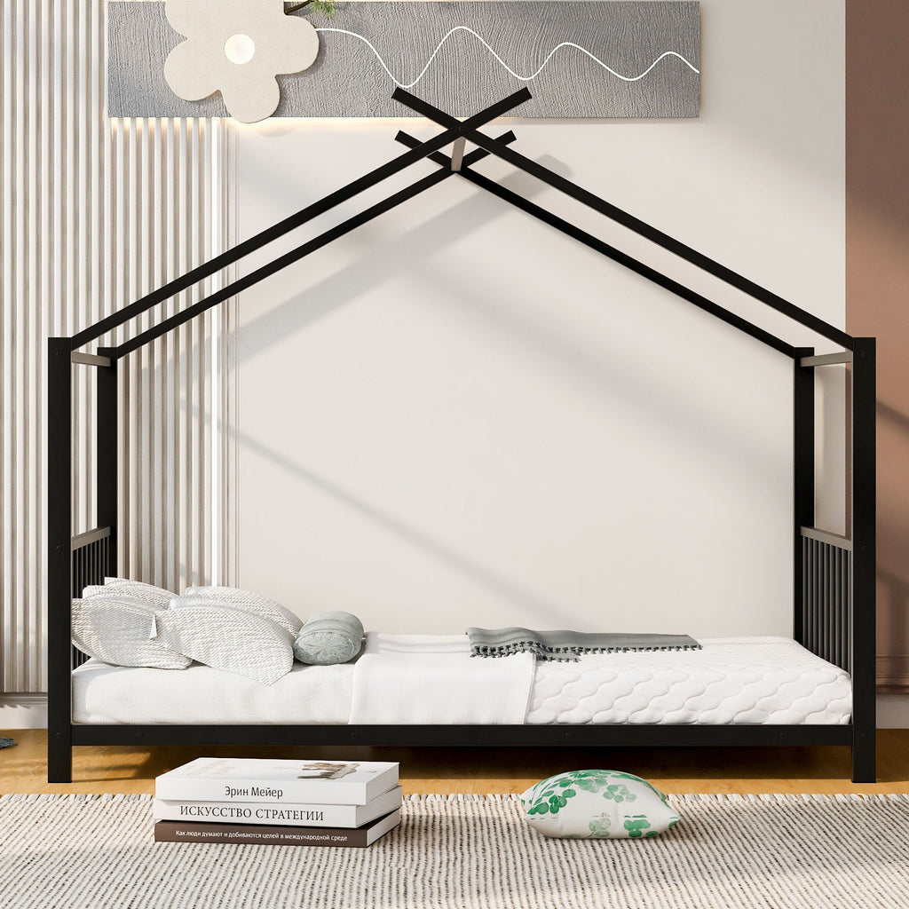 Metal House Platform Bed With Modern Design And Durable Frame by Unique Piece Furniture