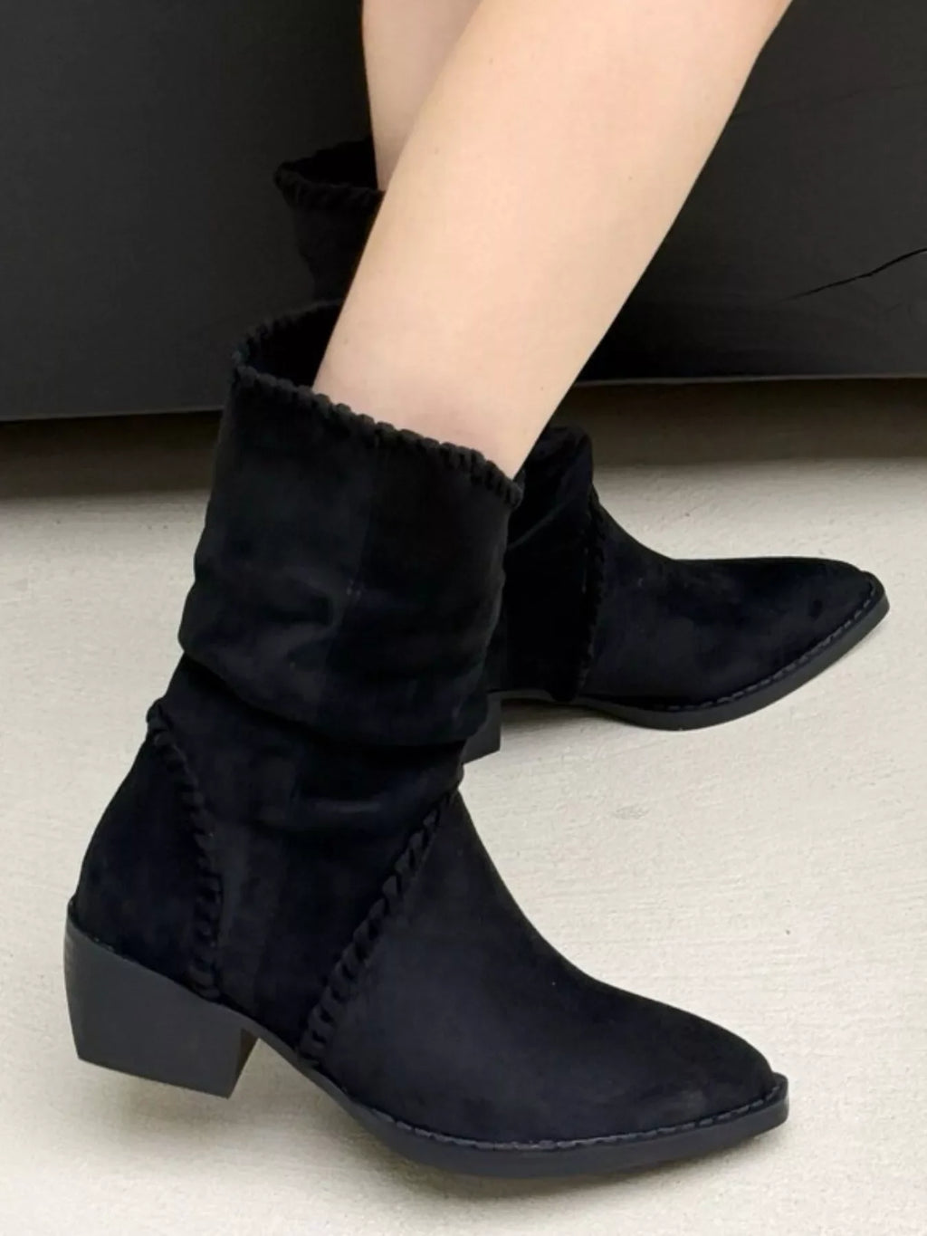 Point Toe Block Heels Boots by FitiqueFit
