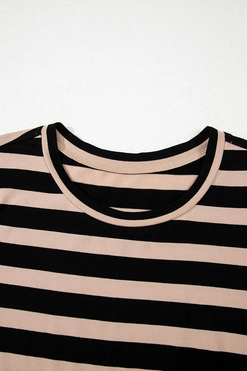 Stripe Casual Round Neck Tee Dress with Pockets by Simply Love