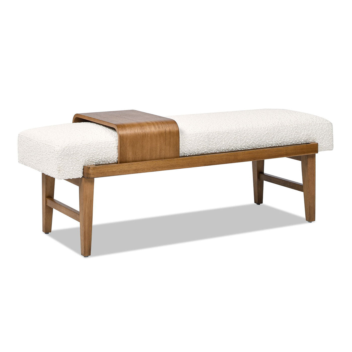 Billie - Modern Telephone Bench With Sliding Shelf - Ivory White by Unique Piece Furniture