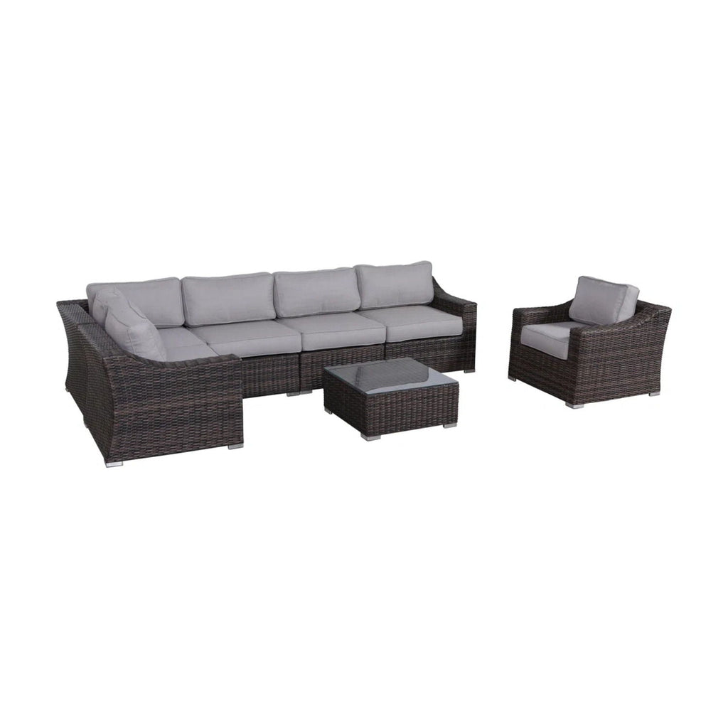 Outdoor Wicker Conversation Set With Cushions, All Weather by Unique Piece Furniture