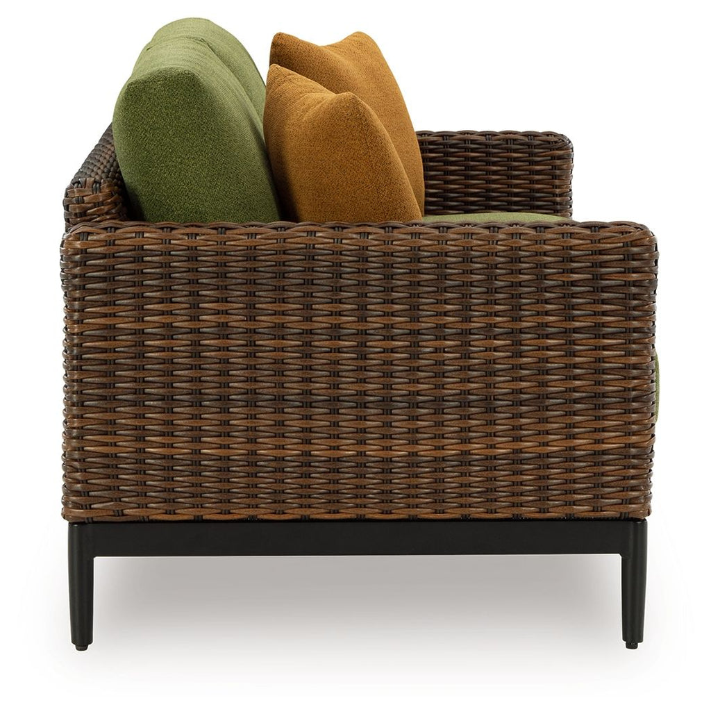 Horizon Hall - Loveseat With Cushion - Brown / Green by Unique Piece Furniture