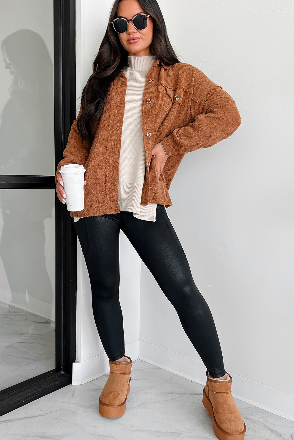 Black V Crossover High Waist Pocketed Leggings by Dear-Lover Dropshipping
