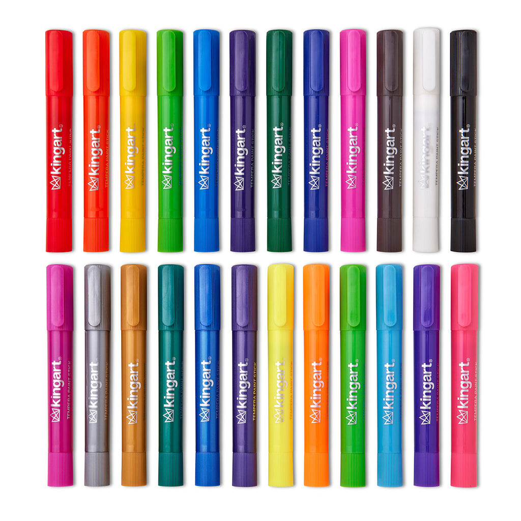 Tempera Paint Thin Sticks, 24 Colors by KINGART