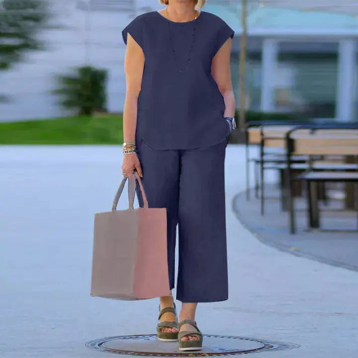 Plus Size Women's Summer Two-Piece Outfit Set by Trendy Attic Store01