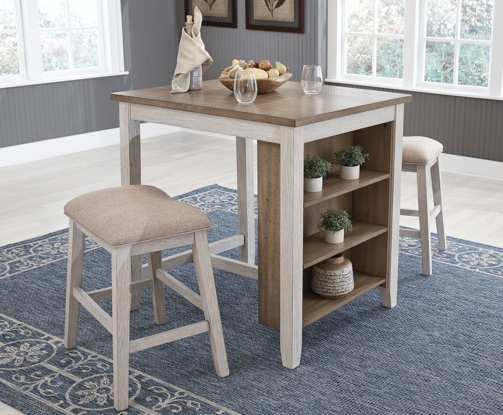 Skempton - RECT DRM Counter TBL Set(Set of 3) - White by Unique Piece Furniture