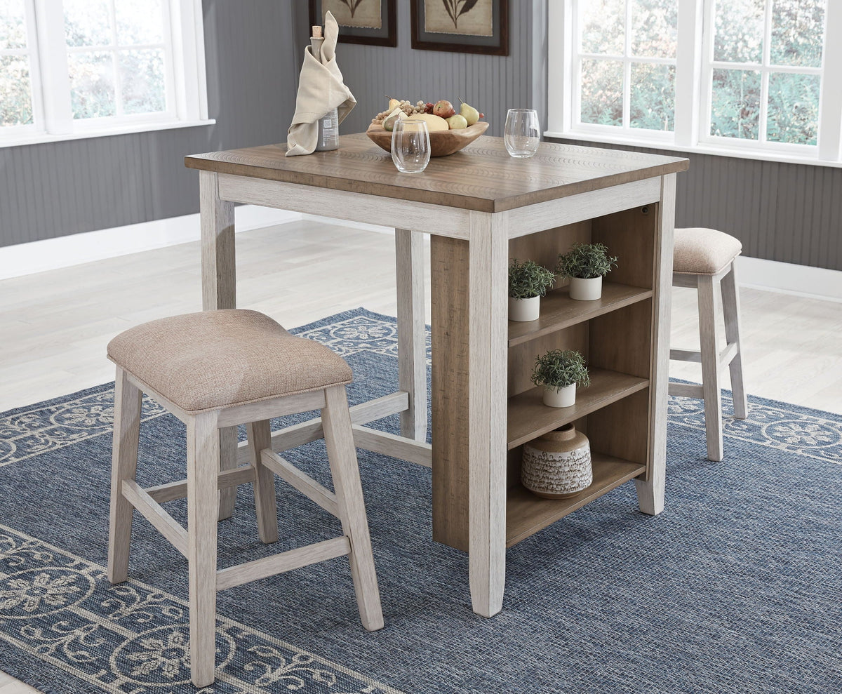 Skempton - RECT DRM Counter TBL Set(Set of 3) - White by Unique Piece Furniture