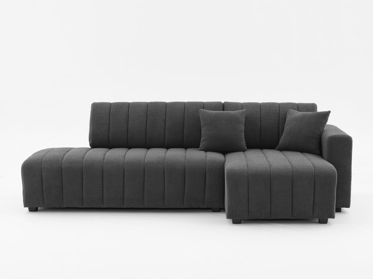Jessica - Lamb Wool Sectional Sofa With Chaise by Unique Piece Furniture