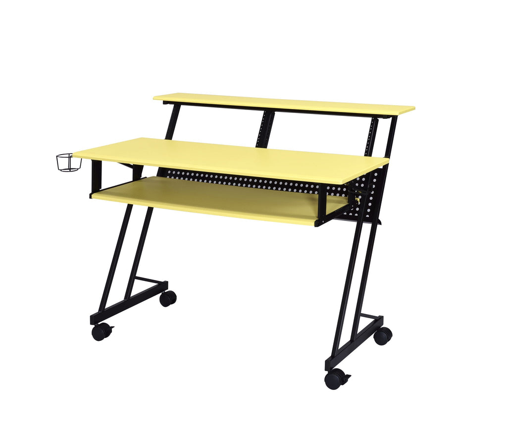 Suitor - Music Recording Studio Desk - Black / Yellow by Unique Piece Furniture
