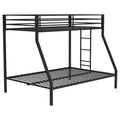 Alevera Metal Twin Over Full Bunk Bed with Ladder Black by Unique Piece Furniture