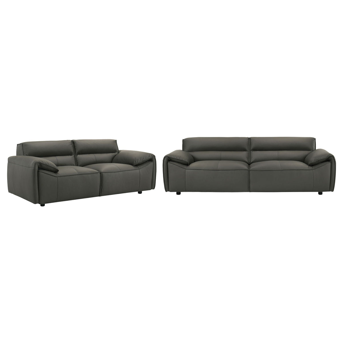 Buxton 2-piece Leather Upholstered Sofa Set Graphite by Unique Piece Furniture