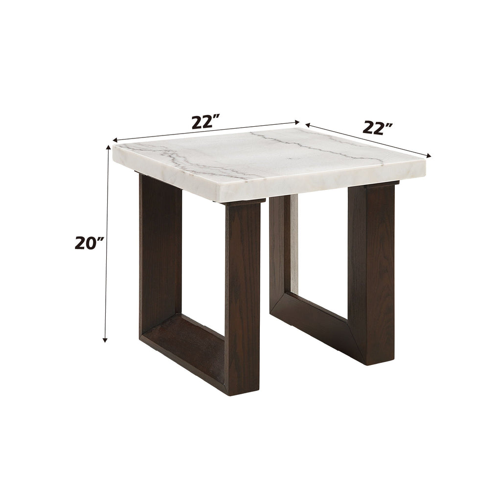 Edwyn - Natural Marble Top End Table by Unique Piece Furniture