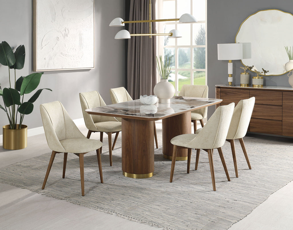 Willene - Ceramic Top Dining Table - Walnut by Unique Piece Furniture