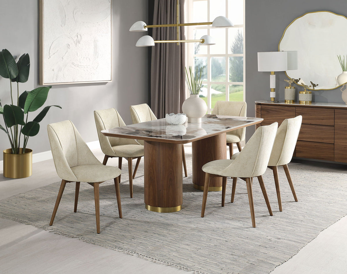 Willene - Ceramic Top Dining Table - Walnut by Unique Piece Furniture