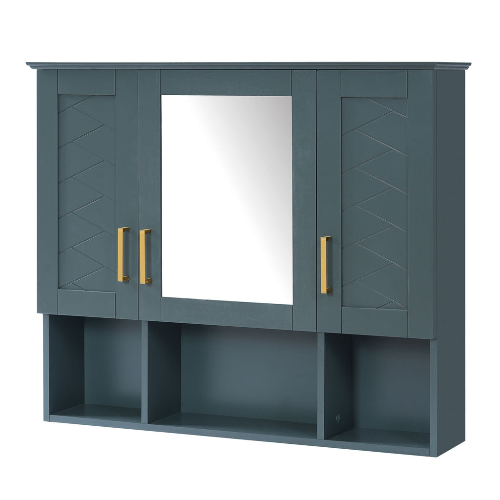 Modern Wall Mounted Medicine Cabinet With Adjustable Shelves, Soft Close Doors, High Define Mirror by Unique Piece Furniture